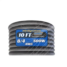 10 Ft. 8/4 8 Gauge 4 Conductor 600-Volt Black SOOW Cord