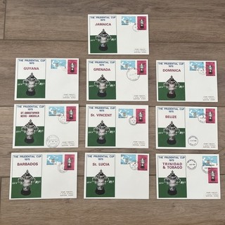 1975 World Cup 10 First Day Covers All Caribbean Islands West Indies