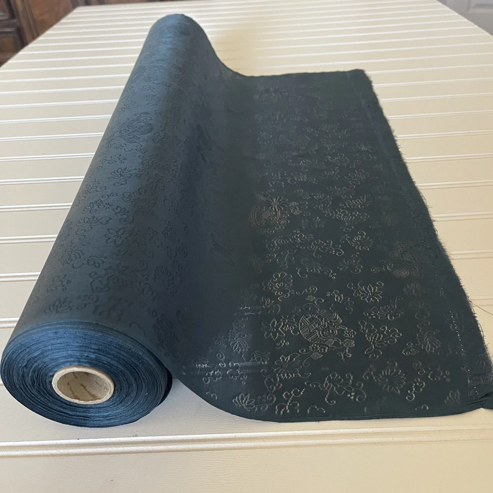 SILK Dark Blue , FABRIC 5 Yards x 22 Inches Wide or 180 Inches x 22 Wide - Image 3 of 4