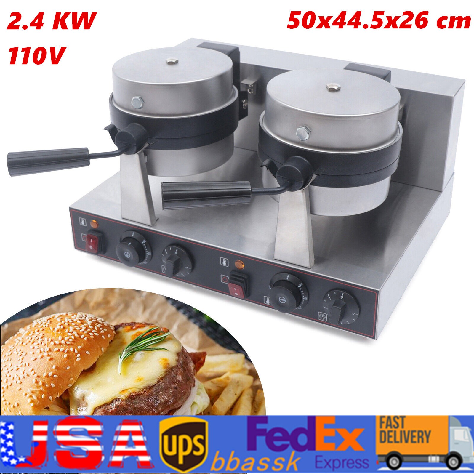 Hamburger Maker Burger Machine Ice Cream Waffle Maker Panini Press Baking-image