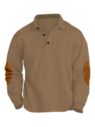 Men's Long Sleeve Lapel Shirt Hoodie T-shirt Base Pullover Hoodie Sweatshirt Top - Picture 23 of 29