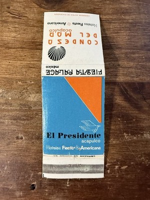 G864 EL Presidente Fiesta Palace Hotel Acapulco Mexico Vintage Matchbook Cover