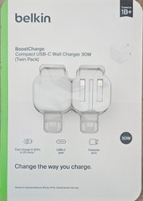 Belkin BoostCharge Compact Wall Charger 30W Twin Pack USB C