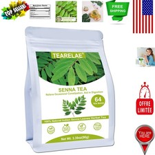 Organic Senna Leaves Tea - 64 Herbal Bags for Natural Constipation Support