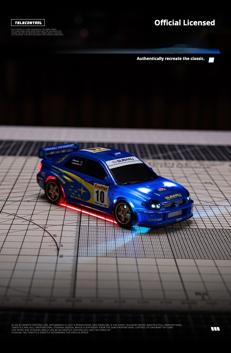 1/43 Subaru Impreza Licensed Mini RC Drift Car LED 4WD