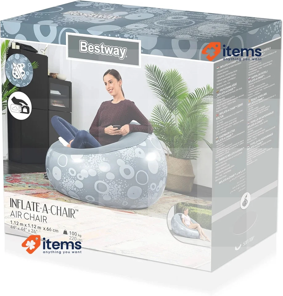 Sillón hinchable Bestway 112 x 66 cm para interior o exterior cómodo Foto 4 de 4
