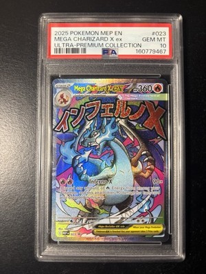 Pokemon TCG Mega Charizard X EX PSA 10 Me: Mega Evolution Promo EN Holo 023