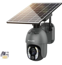 SOLIOM Security Cameras Wireless Solar Battery Outdoor, 5MP 4G LTE Cellular.