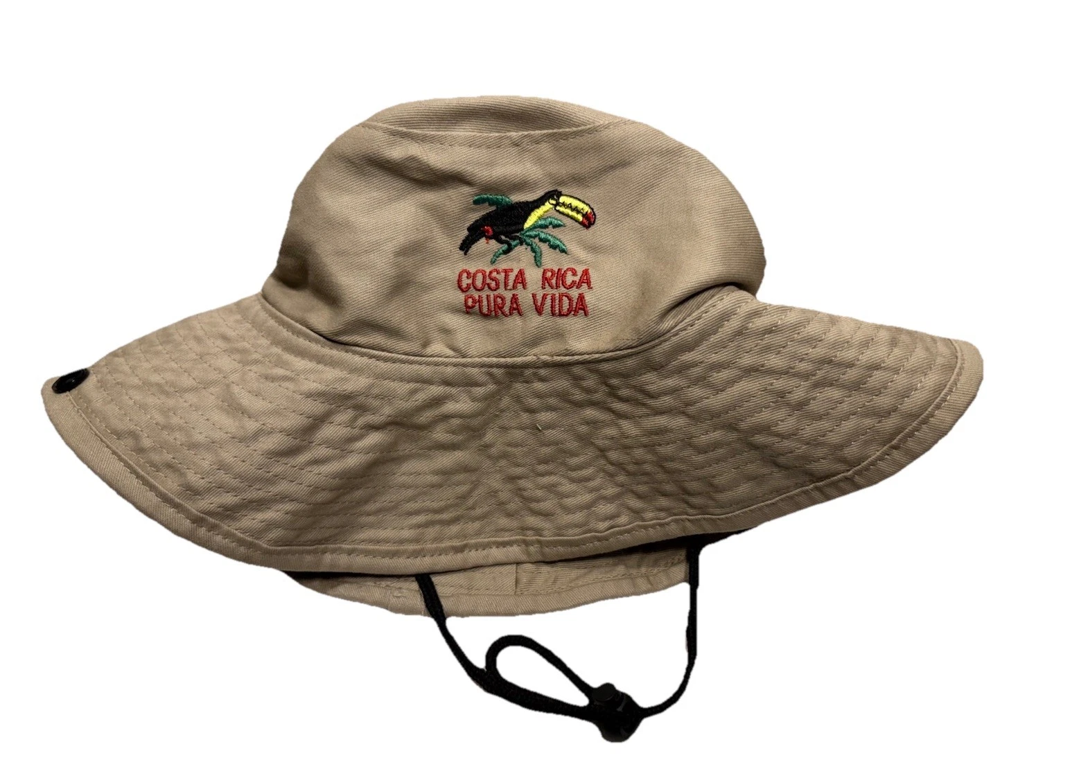 Costa Rica Pura Vida Toucan Beige Bucket Hat Women’s Medium