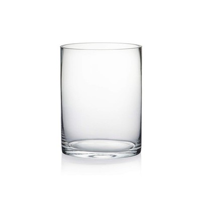 WGV Quality Thick Cylinder Vase, Width 6'', Height 8'', Clear Glass Container T...