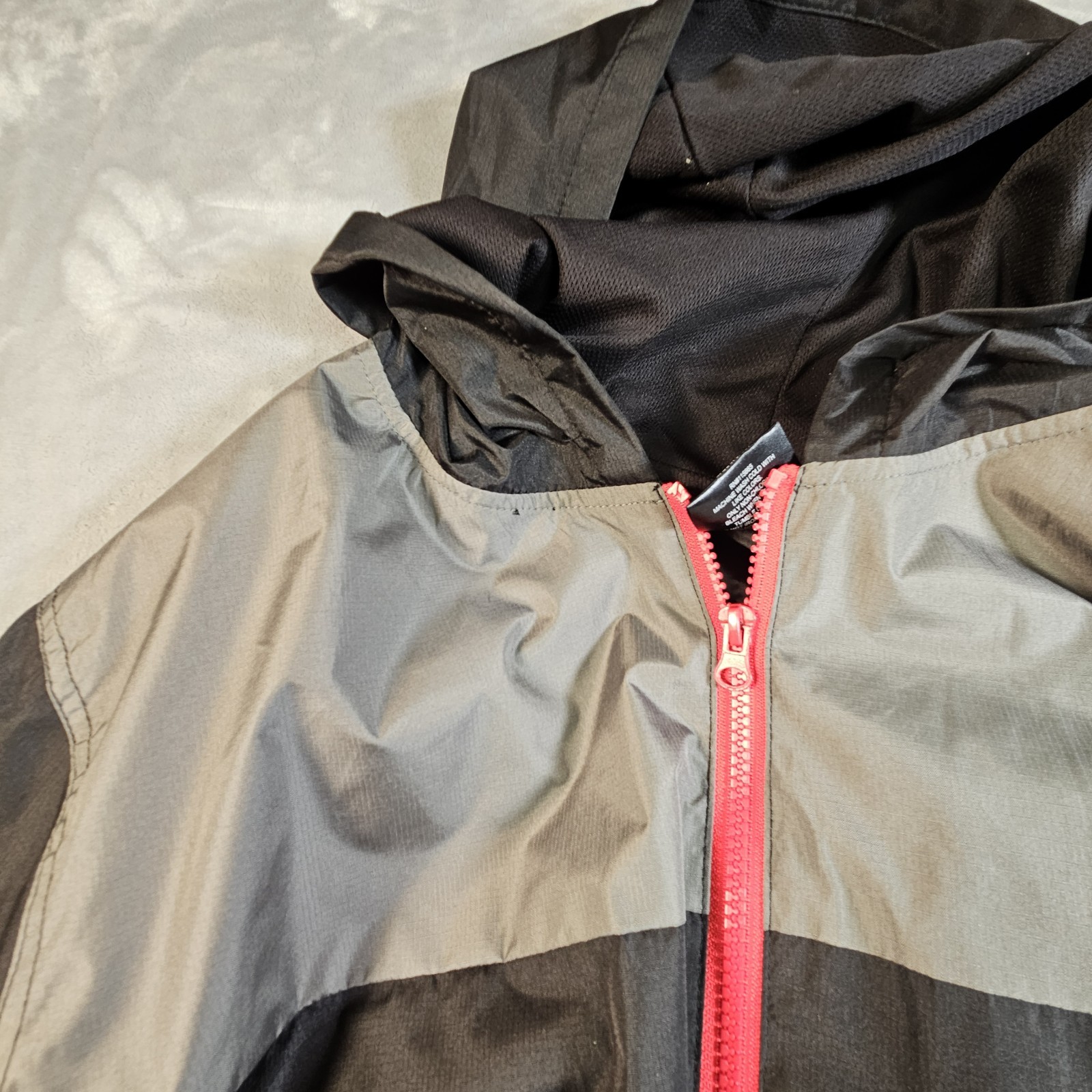 Marvel Deadpool Windbreaker Jacket Gray Black Red… - image 8