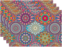 Boho Vintage Geometrie Marokkanisch Mandala Platzsets 4Er Set, 30X45Cm Urlaub Ba