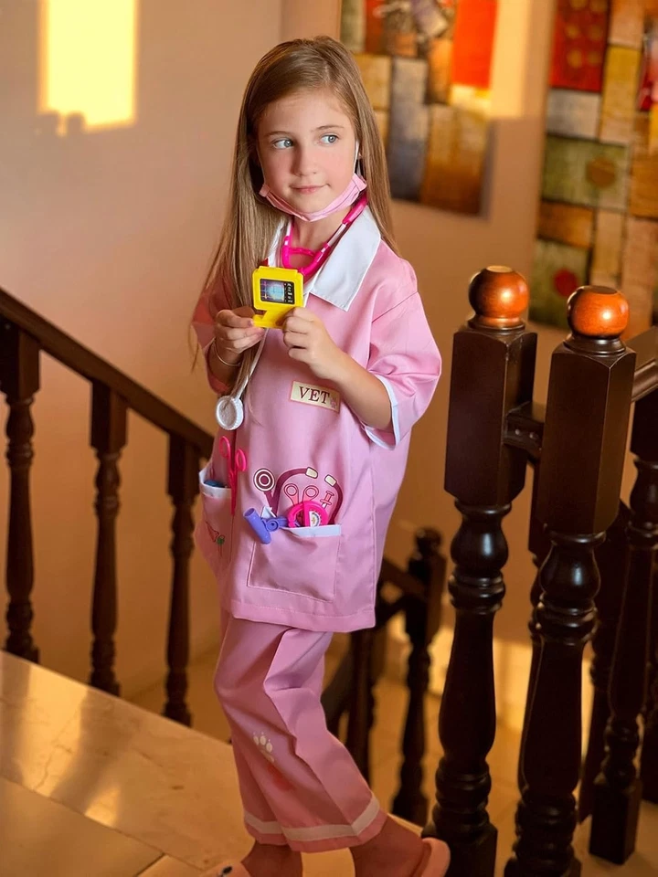 Lontakids Niños Animal Doctor Juego de Rol Disfraz Veterinario 6-8 Años, Rosa  Foto 3 de 4