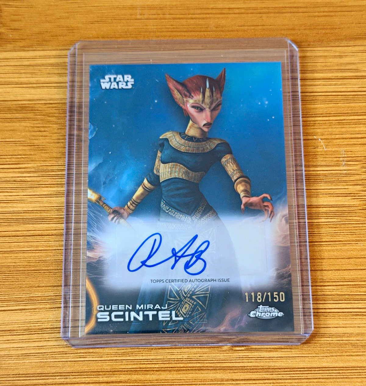 2025 Topps Star Wars Chrome Rajia Baroudi Queen Miraj Scintel Auto A-RAB /150