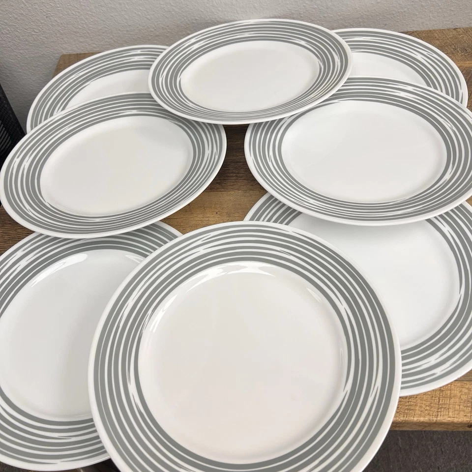 Juego de 8 platos de cena Corelle Stroke of Color plata platino gris Foto 2 de 4