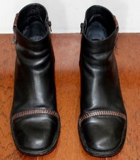 Brighton Shoes Lonnie 2 Boots Black Leather Ankle Boots Women's 9.5 N