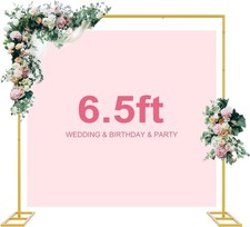 6.5FT Balloon Arch Stand   Gold Square Metal Backdrop for Wedding, Party Decor