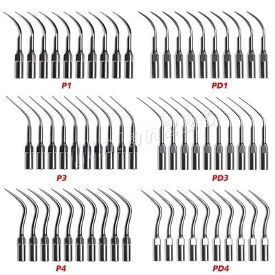 10 X Punta escalador ultrasónico dental Fit EMS Cavitron DTE SATELEC P1-4 PD1-4