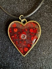 Handcrafted Red Heart Resin Pendant Necklace ...