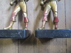 Vintage J. B. Hirsch Pompeian Bronze Marble Base Soldiers Bookends Men Swords! — photo 8
