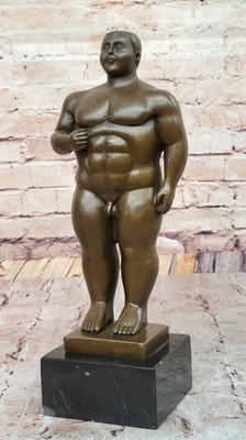 FERNANDO BOTERO TRIBUTE - BRONZE SCULPTURE - ADAM: STANDING MAN HOME DECORATION