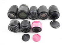 Lotto lavori assortiti obiettivi fotocamera autofocus vintage Inc Canon, Nikon e Sony ecc 