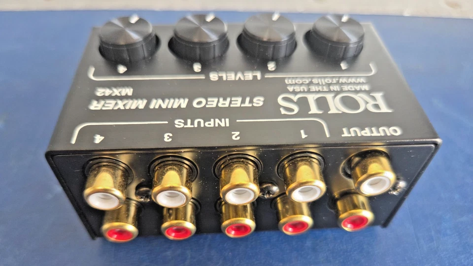 Rolls MX42 Stereo Mini Mixer - 4 RCA Inputs, 1 RCA Output - Image 2 of 3