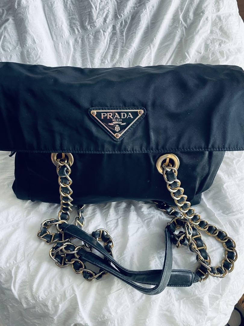Prada Black Chain Shoulder Bag Authentic Japanese Import