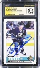 Teemu Selanne Mighty Ducks Signed 1998-99 Upper Deck Choice #8 CGC 9.5/10 Card