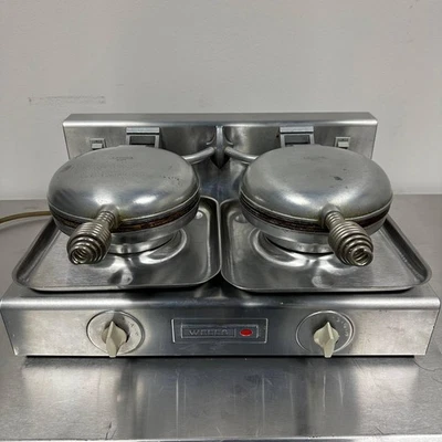 Vintage Wells kommerzielles Kochen Doppel Waffelbäcker-Modell L-12 (getestet/funktioniert - Bild 1 von 4