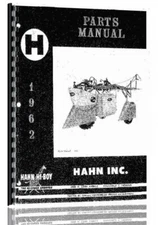 Parts Manual 1962 Hahn H-180 H-188 H-188E H306 Hi Boy Tractor