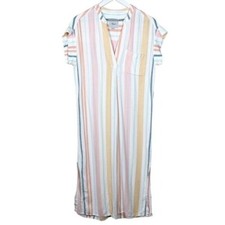 Rails Womens Suri Melon Stripe Rayon Linen Blend Midi Dress Size XS Multicolor