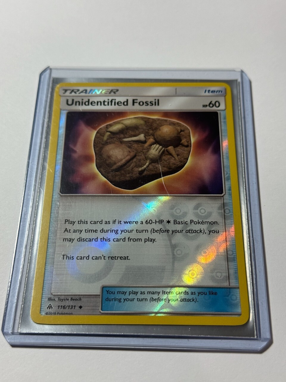 Pokemon Card Unidentified Fossil 116/131 Reverse Holo Item 2018