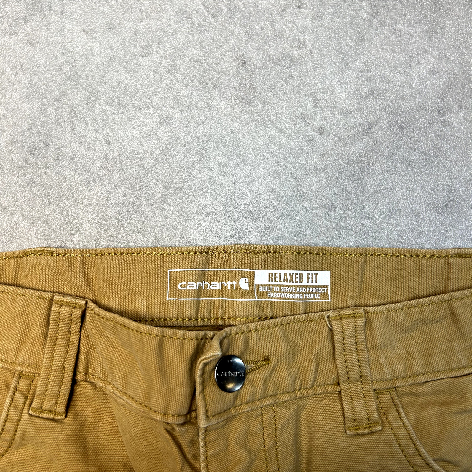Carhartt Carpenter Trousers Mens 30" Straight Fit Workwear Denim Pants, Beige image 5