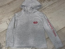 Boys Vineyard Vines Whale Football Grey Red Hooded Pullover Size 5