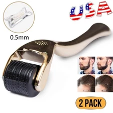 2 Pack of 0.5mm 540 Titanium Microneedle Scar Facial Derma Roller Dermaroller