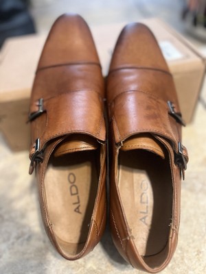 Aldo Loafers Mens Size 8 M Double Monk Strap Brown Leather  display picture 2