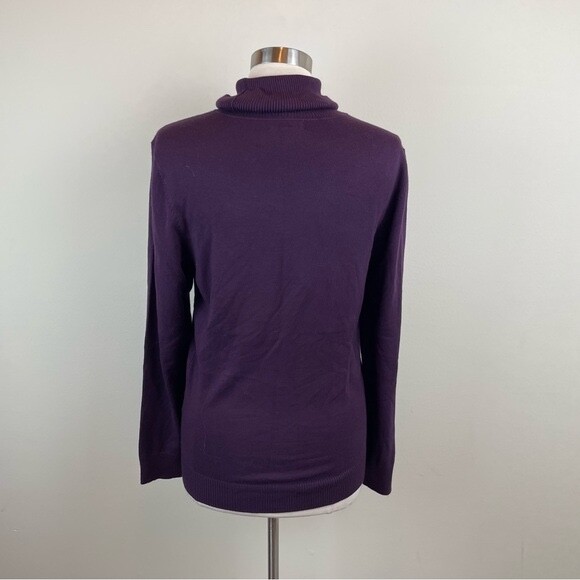 Calvin Klein Solid Eggplant Purple Turtleneck Swe… - image 6
