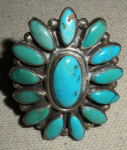 Bague Turquoise Zuni - Argent Sterling 925 - Taille US 6.25