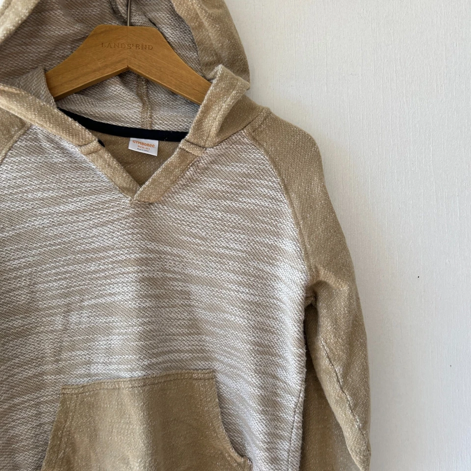 Suéter Gymboree Niños Pequeño 5/6 Con Capucha Beige Pullover Bolsillo Foto 2 de 4