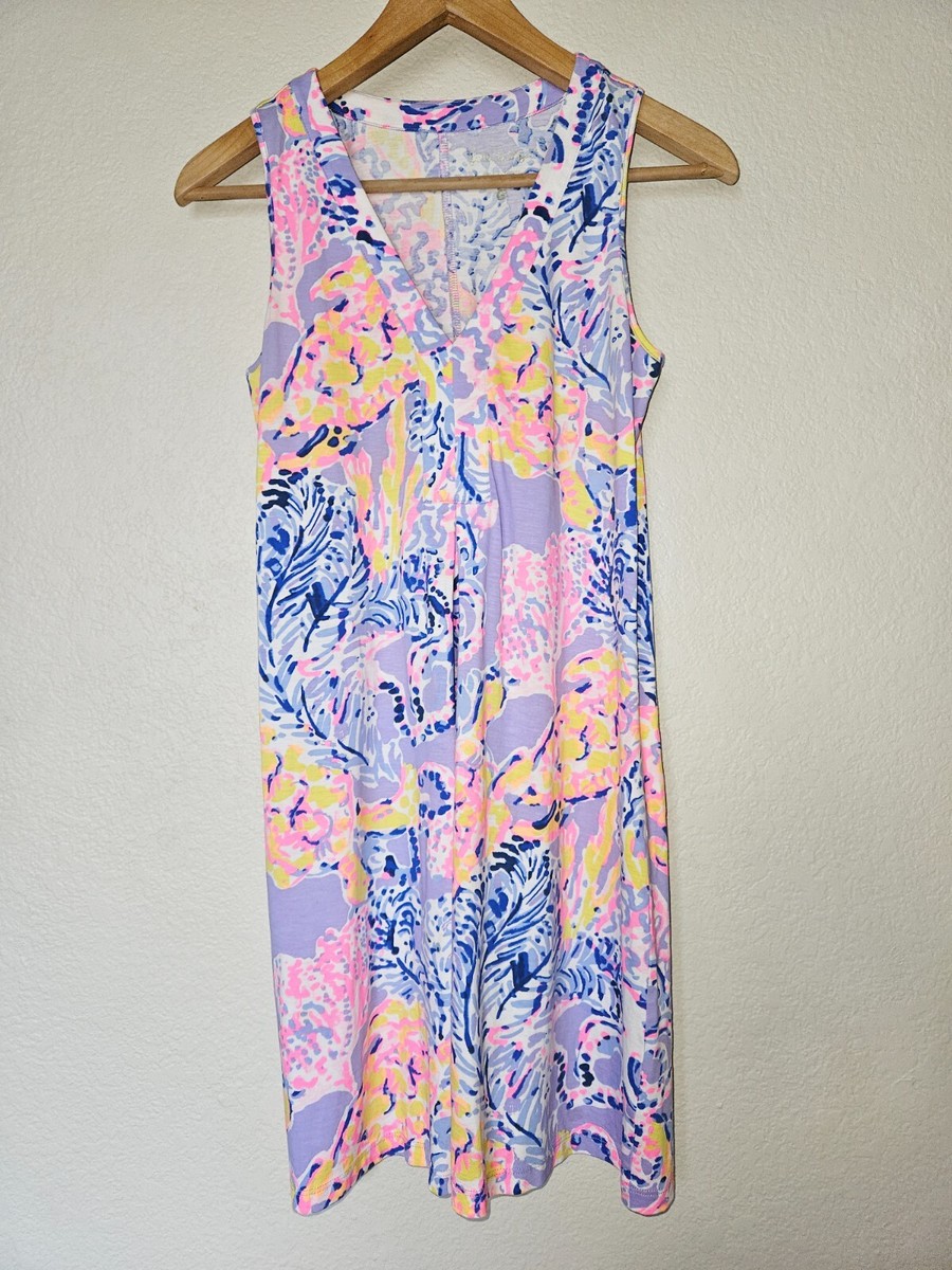 Lilly Pulitzer Amina V-Neck Swing Dress XS Lilac Verbena So