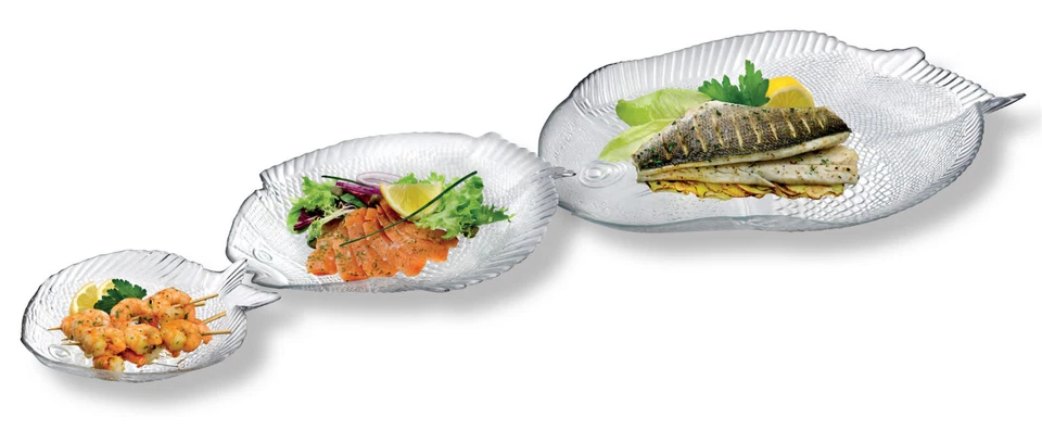 Glas Fischplatte Servierplatte Servierteller Fisch Fischteller Platte Teller - Bild 3 von 3