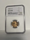 1949 S NGC MS 67 RD United States / American Lincoln Wheat Cent.