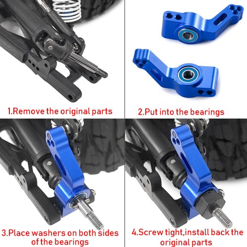 FLYXM For Traxxas 2WD Slash Front Caster Block Steering Rear Stub Axle Carriers - Picture 12 of 12