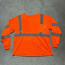Class 3 Safety Mesh Shirt Adult Extra Large Hi-Vis Orange Truecrest Tag Mens