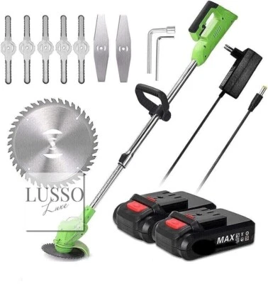 Decespugliatore Elettrico Doppia Batteria 48v Tagliaerba ESTERNO Giardino 12000