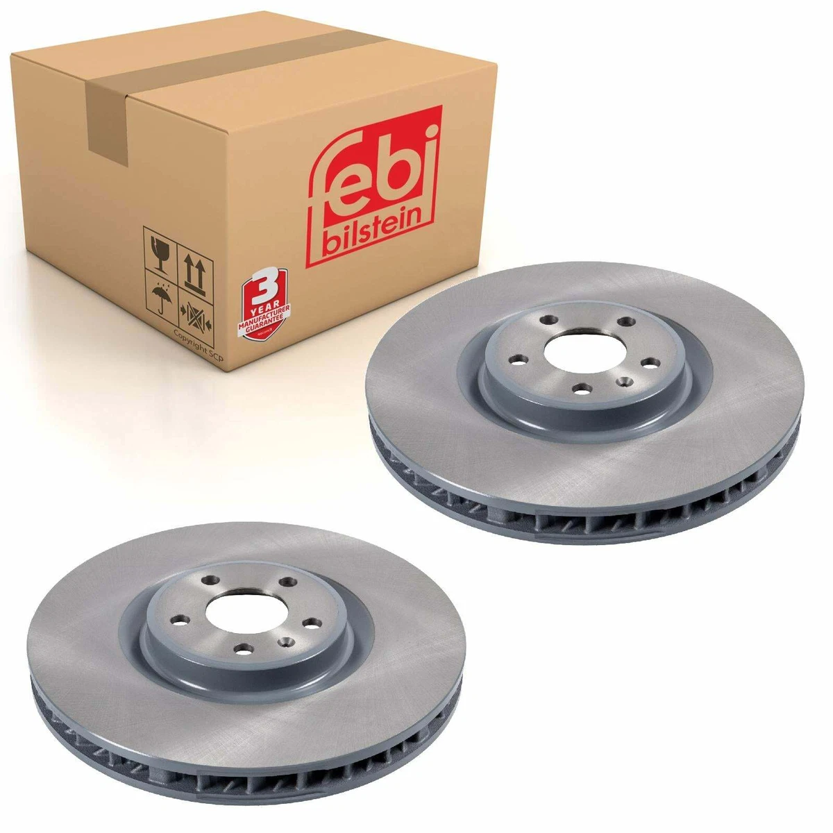 Pair of Brake Disc Fits Porsche OE 95B615301J Febi 171595 | eBay