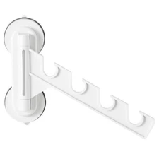 Multipurpose Folding Clothes Hanger with Powerful Suction for Bathroom Balcony