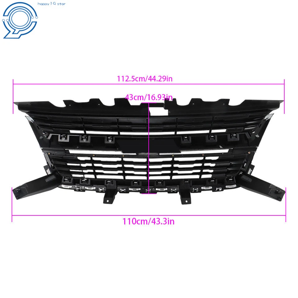 Front Upper Grille W/Chrome Trim For Chevrolet Colorado 2015-2020 84408363 Black Foto 2 de 4