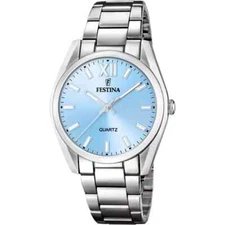 Festina Alegría Collection F206223 Womens Silver Steel Blue Dial Watch 36.8 mm